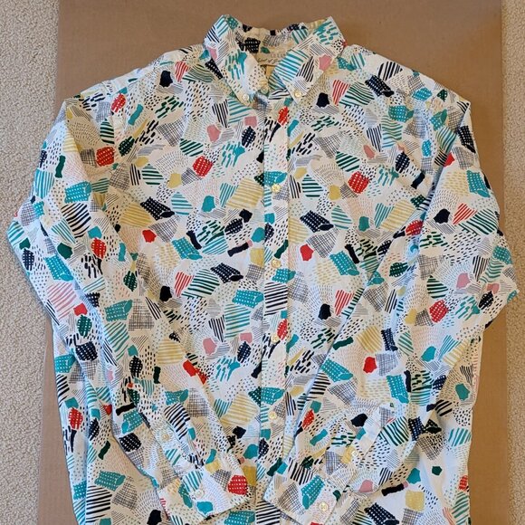 Label Of Graded Goods Button Down Shirt - Cool Print - Picture 1 of 5